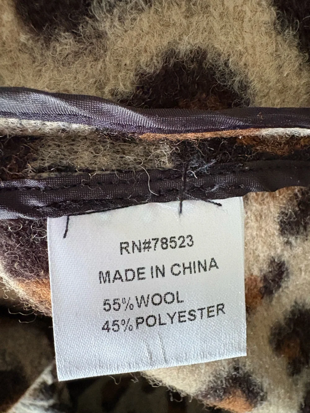 Luii Wool Blend Brown & Black Leopard‎ Print Oversized Coatigan Size Large